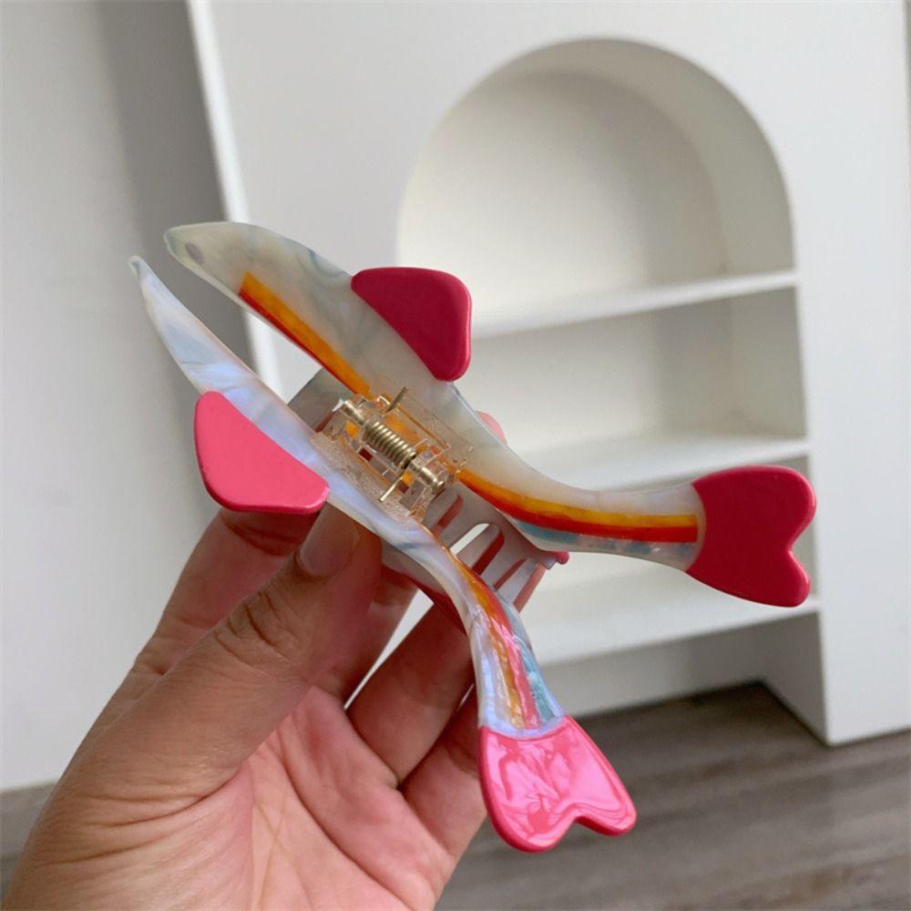 Acetic Acid Ocean Animal Hair Clip Creative Geometry Shark Clip Small Fish Hair Claw  Streetwear