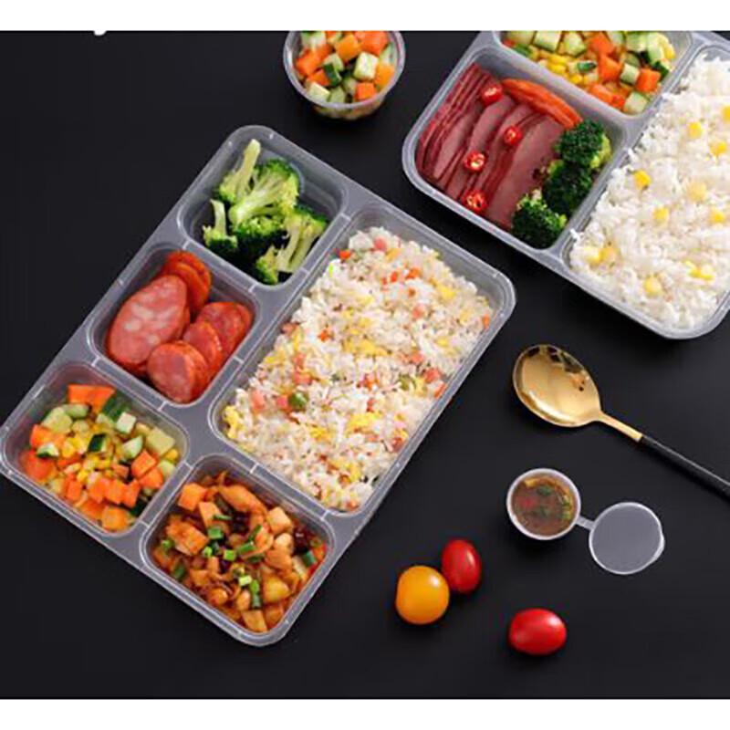 JingJingRS 5-Compartment Disposable Takeaway Meal Prep Containers
