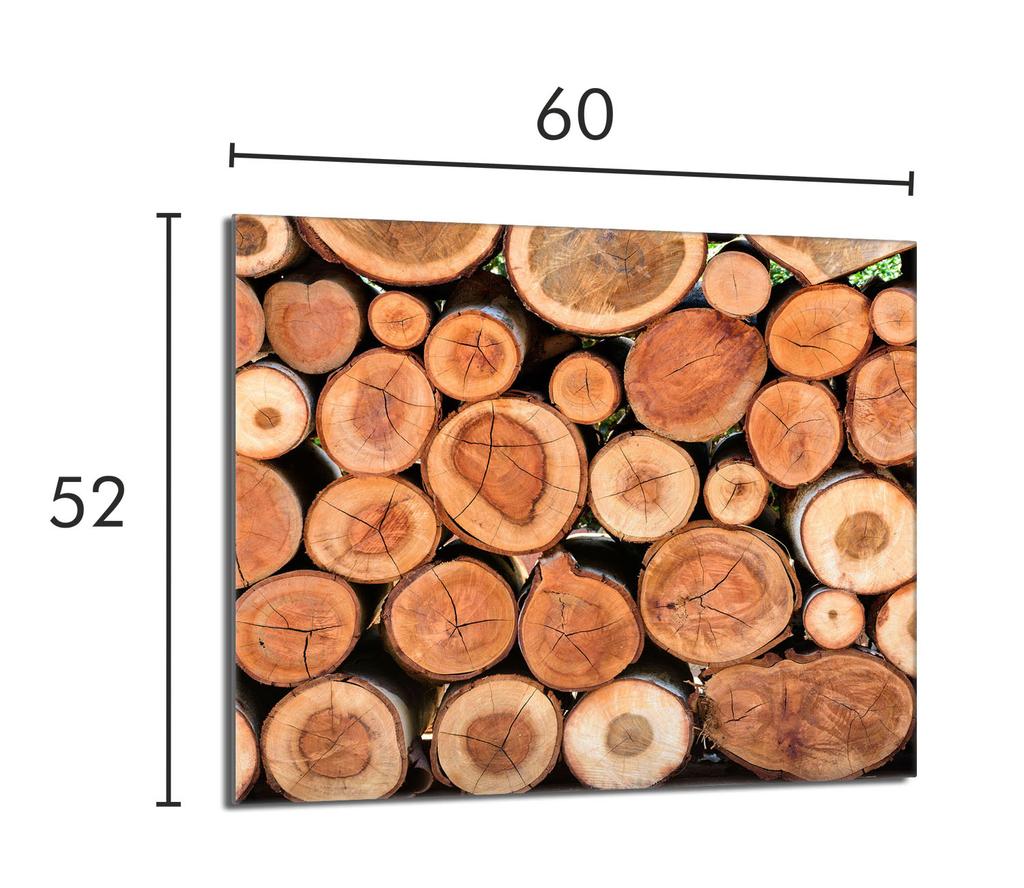Glass Protective Plate for Stove 60x52 Wood