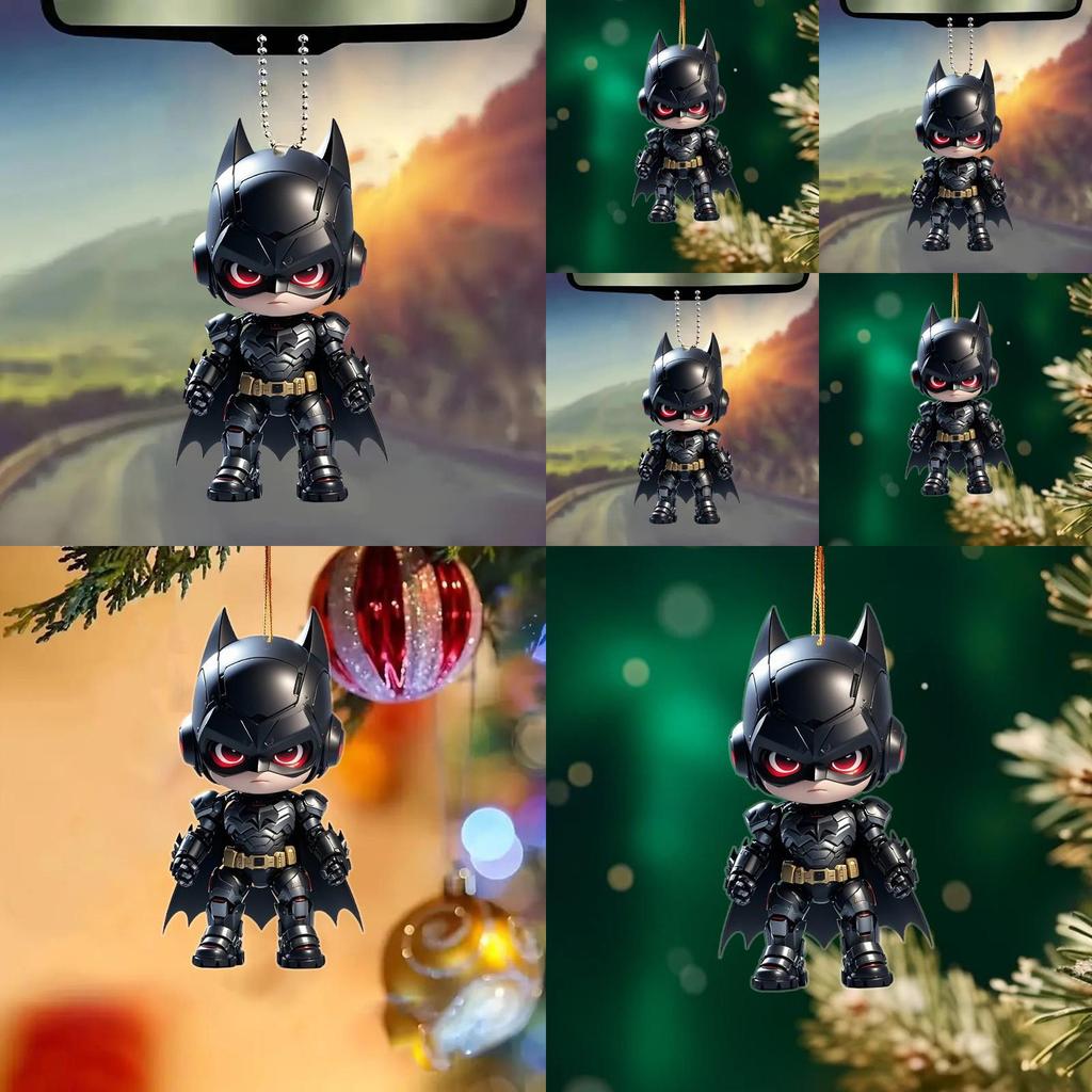 Süßer Cartoon-Batman-Muster-Acryl-Anhänger für die Innendekoration von Fahrzeugen