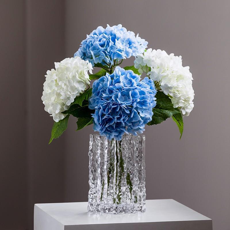 3D Latex  Artificial Hydrangea Branches Big Hydrangea Flower Real Touch Artificial Flowers Home Table Office Wedding Decoration