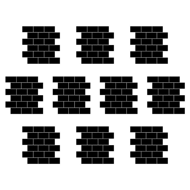 10pack Auto Adhesive 3D Brick Texture Wallpaper Waterproof PVC Decals For Backsplash And Feature Walls