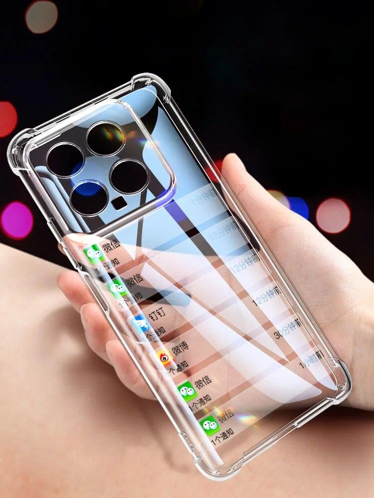 Luxury Silicone Soft Clear Case For Xiaomi Mi 14 13 13T 12 12X 12S 12T 11 11T 11i Pro Shockproof Cover For Xiaomi 13 12 11 Lite