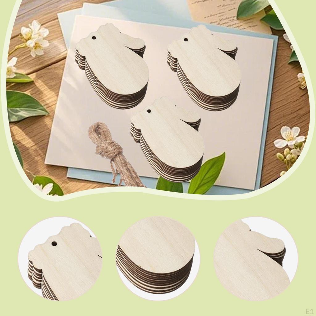 30x Unfinished Glove Wood Cutouts Wooden Ornaments Multifunctional Blank Slices for Painting