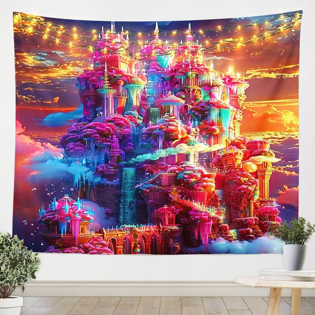 Snake Tapestry Purple Flower Leaves Wall Hanging for Kids Boy Girl Room Decor, Exotic Exotic Boho Moon Wall Blanket Tapestries