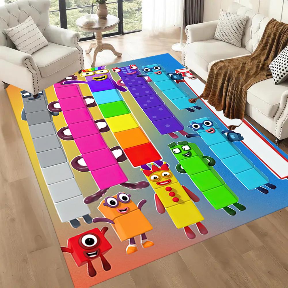 Numberblocks Floor Mat Design for Study room Bedrooms Dormitory Entryway Anti-slip Rug Anime Office Decor Perfect Birthday/Christmas Gift Idea