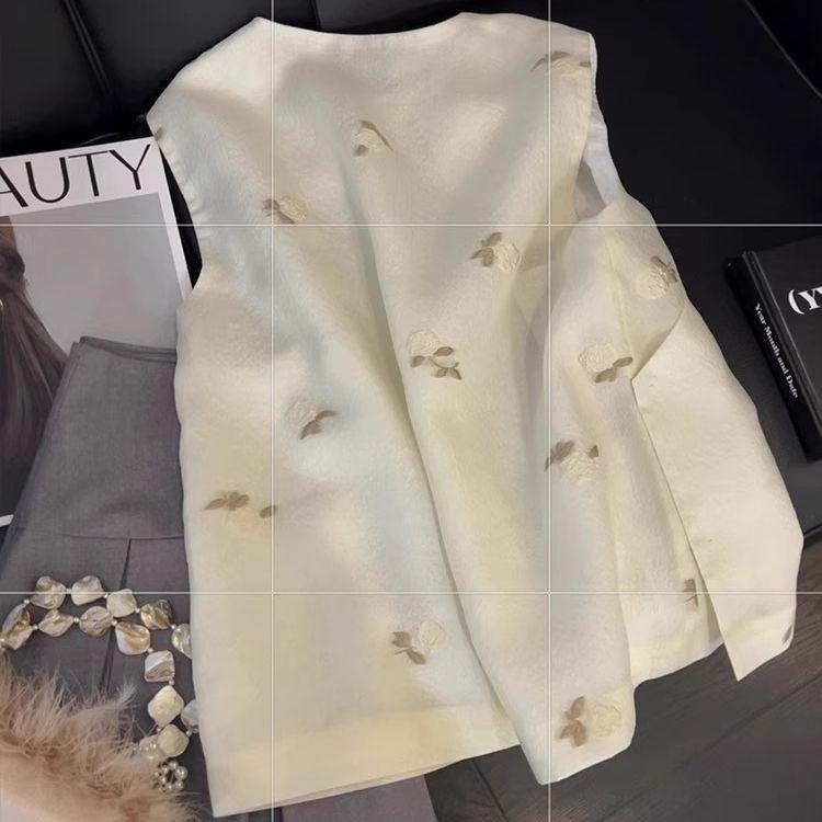 Summer high-end temperament versatile French sleeveless vest vest women's beautiful vest trendy