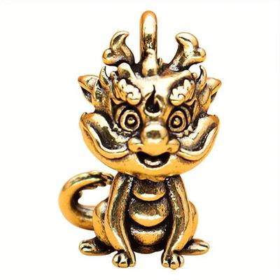 1Pc Vintage Statue Figurine Wealth Brass Pixiu Decor Prosperity Chinese Style Ornament Dragon Luck Animal Mini Home Accessories