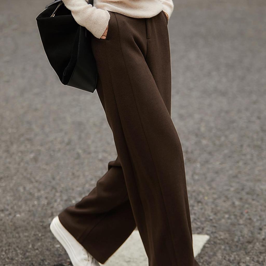 Free Pants In Winter Style and Texture Casual Slim Casual Pants with Belt