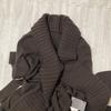 Used New, unused, dark brown, long knit cardigan, L size (Wool/Cashmere)