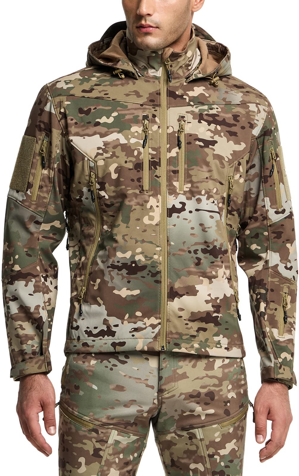 

Куртка софтшелл CQR с принтом и тактическим военным Realtree и мужским капюшоном, всесторонняя [Ветрозащитная, Водонепроницаемая, Теплая] Куртка, Ветровка, Для улицы,