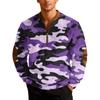 Men's Casual Camouflage Printed Semi-zipper Retro Long-sleeved Sports Sweatshirt