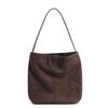 Frosted Suede Bucket Bag, New Retro Large Capacity Handbag, Lazy and Relaxed Commuting Armpit Bag