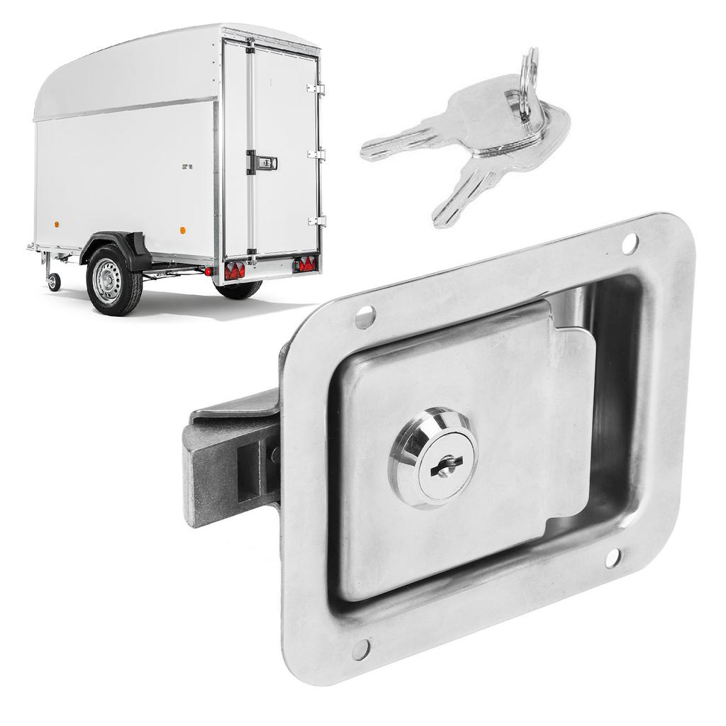 RV Handle Latch Paddle 120x92mm 304 Stainless Steel Entry Door Lock Handle Knob Deadbolt Paddle for