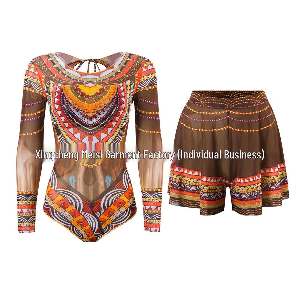 2025 Russian Long Sleeve Sun Protection Swimsuit Set