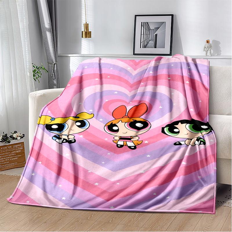 29 Style New Kawaii P-Powerpuff Girl Cartoon Blanket,Soft Throw Blanket for Home Bedroom Bed Sofa Travel Picnic Cover Kid Gift