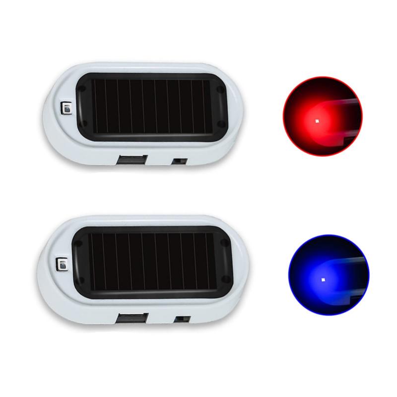 Car LED Solar Powered Fake Security Light Simulated Dummy Alarm Wireless Flashing Imitation Warning Anti-Theft Caution Lamp