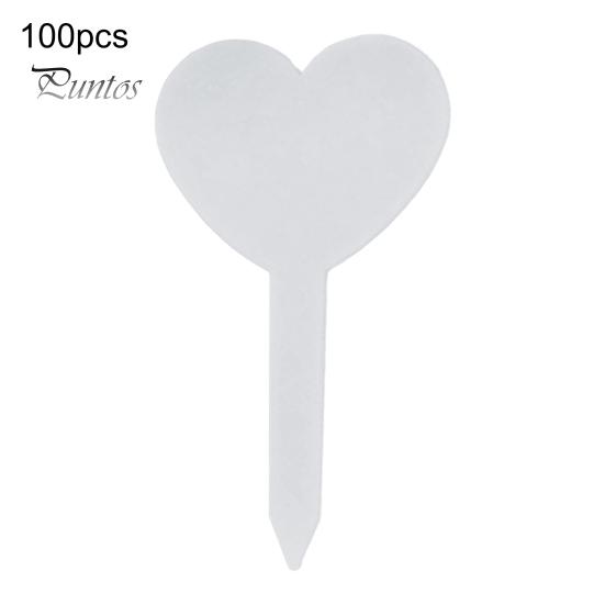Plastic Plant Markers 100Pcs Heart Shape Tags Waterproof Gardening Labels Reusable for Pots Flower Beds Herb Gardens Identification