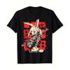 Men's Anime Print T-Shirt - Anime Character Print Crew Neck Short Sleeve Shirt, Machine Washable, Suitable for Anime Apparel and Party Outfits