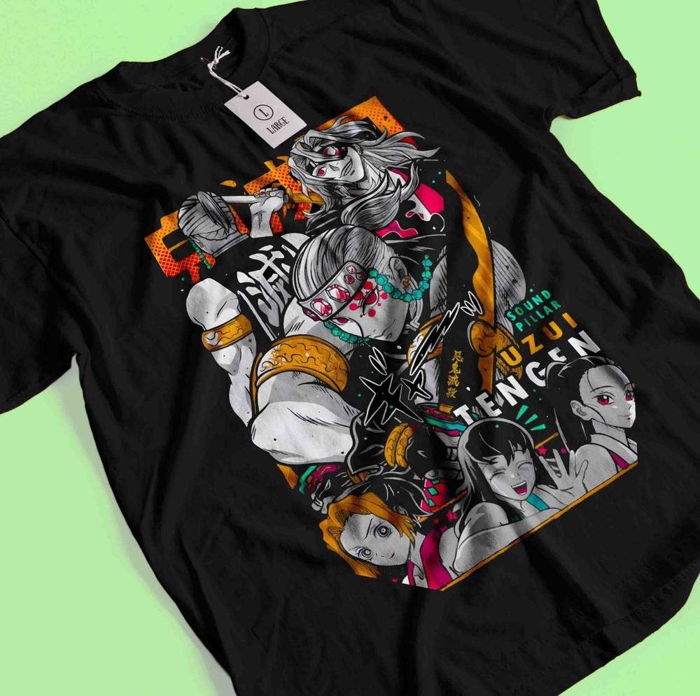 Demon Slayer Shirt Tengen Uzui Tshirt Tanjiro T-Shirt Muzan Doma Kokushibo Tee
