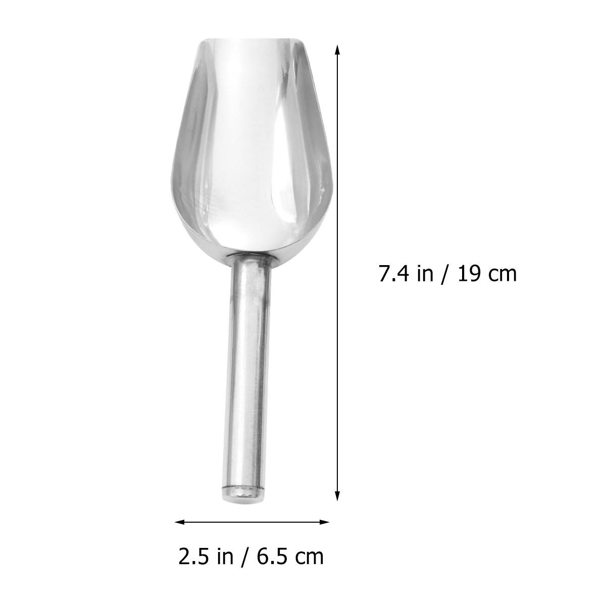 3Pcs Wear Resistant Stainless Steel Grain Scoop Shovel Ice Cube Scooper for Nuts Dried Fruit Flour Rice Buffet Wedding Party