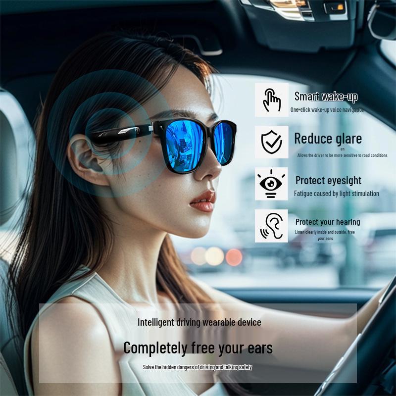 Smart Bluetooth Glasses with Polarized Anti-UV Lenses for Music, Calls, Navigation - Ideal for Driving and Fishing