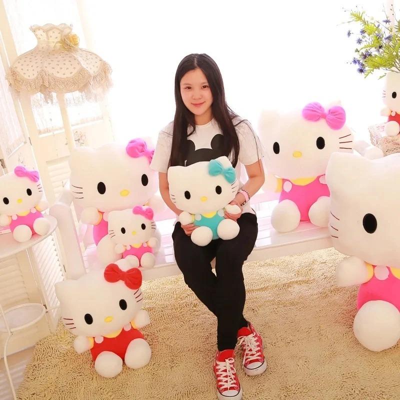 New Hello Kitty Plush Toy Cute Movie Cat Baby Kids Cartoon Hello Kitty Kids Doll Birthday Decor Gift