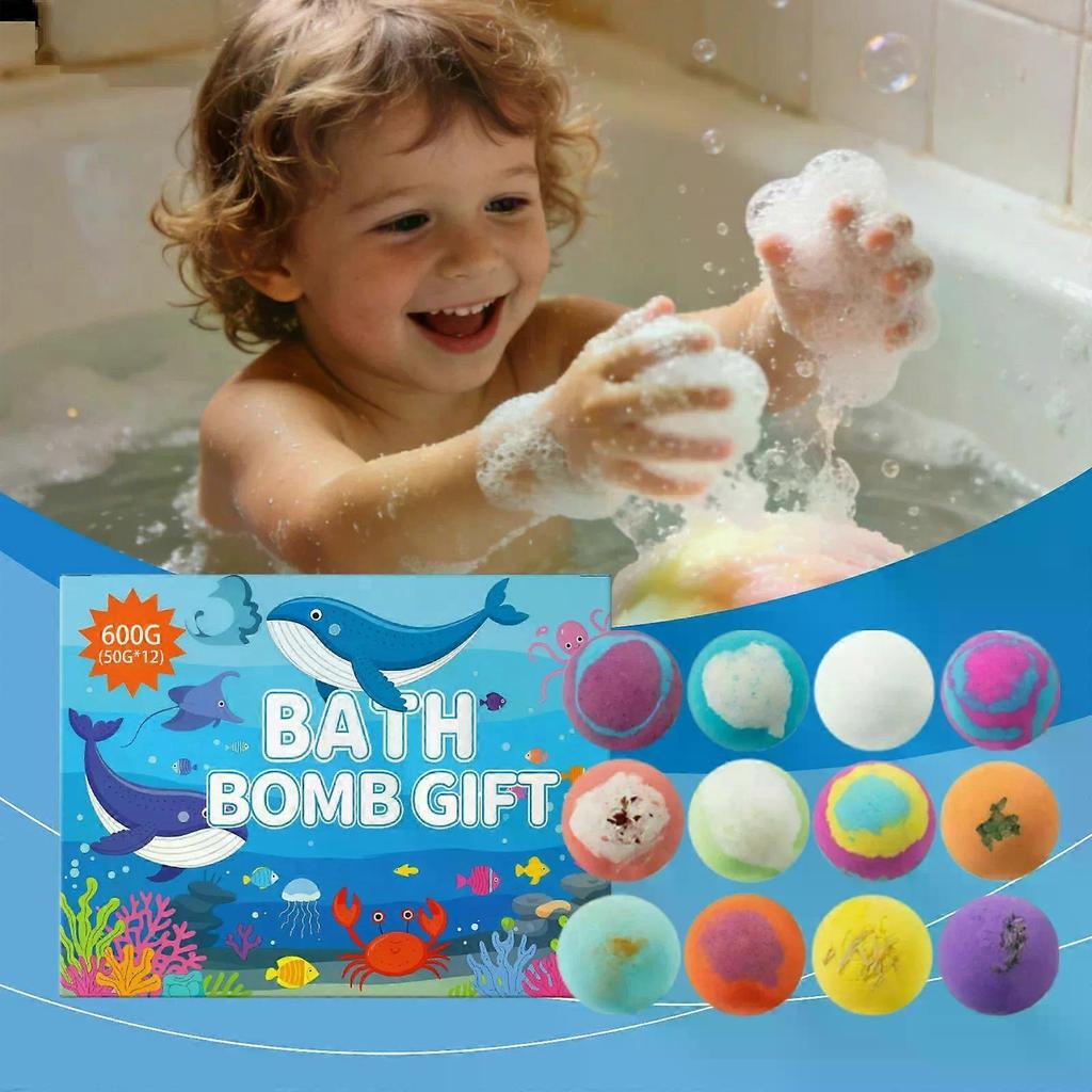 Bath Bombs with Surprise Toys Inside for Kids Gift 12 Pack Easter Egg Natural Rainbow Baths Bombs Ocean Theme Mega Foaming Bubbles Organic Essentials 