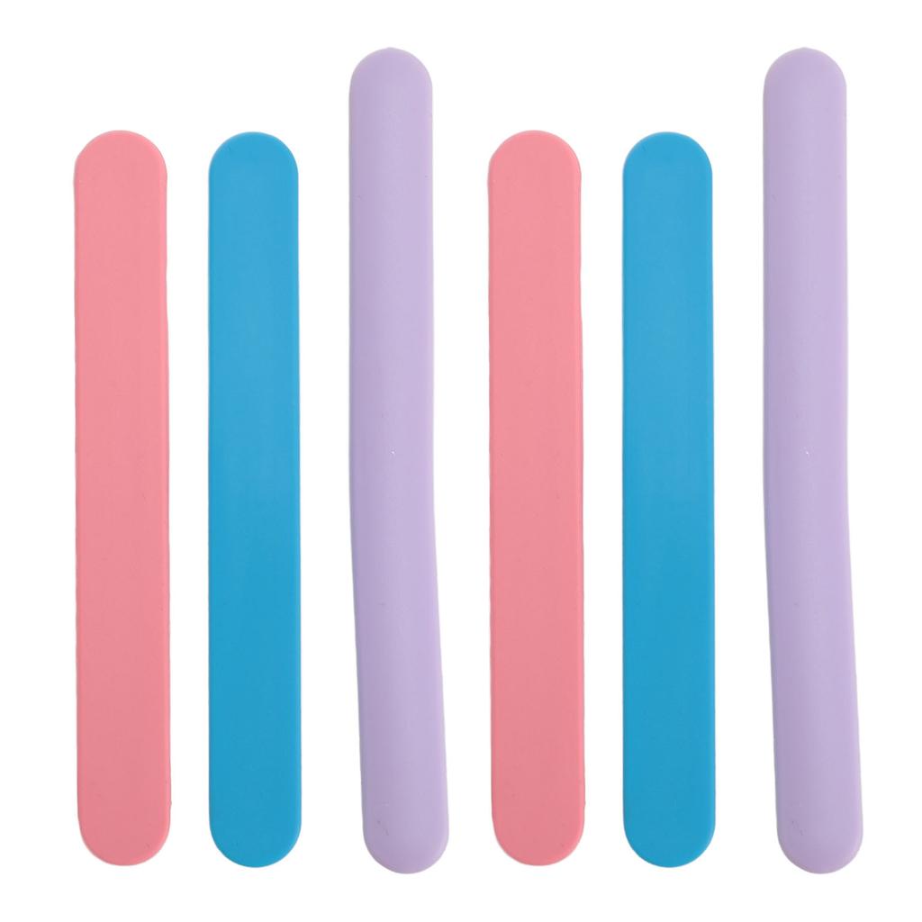 6PCS Silicone Wax Stick Nonstick Reusable Cosmetic Spatula Facial Mask Stirring Rod for Hair