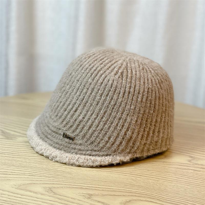 New Autumn and Winter Women's Knitted Woolen Hat Solid Color Simple and Stylish Korean Style Warm Outdoor Travel Equestrian Hat