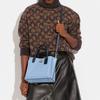 Coach Willow 24 Twist Lock Magnetic Closure Pebbled Leather Tote Bag Women Tote Light-Blue C8561-LHPQM