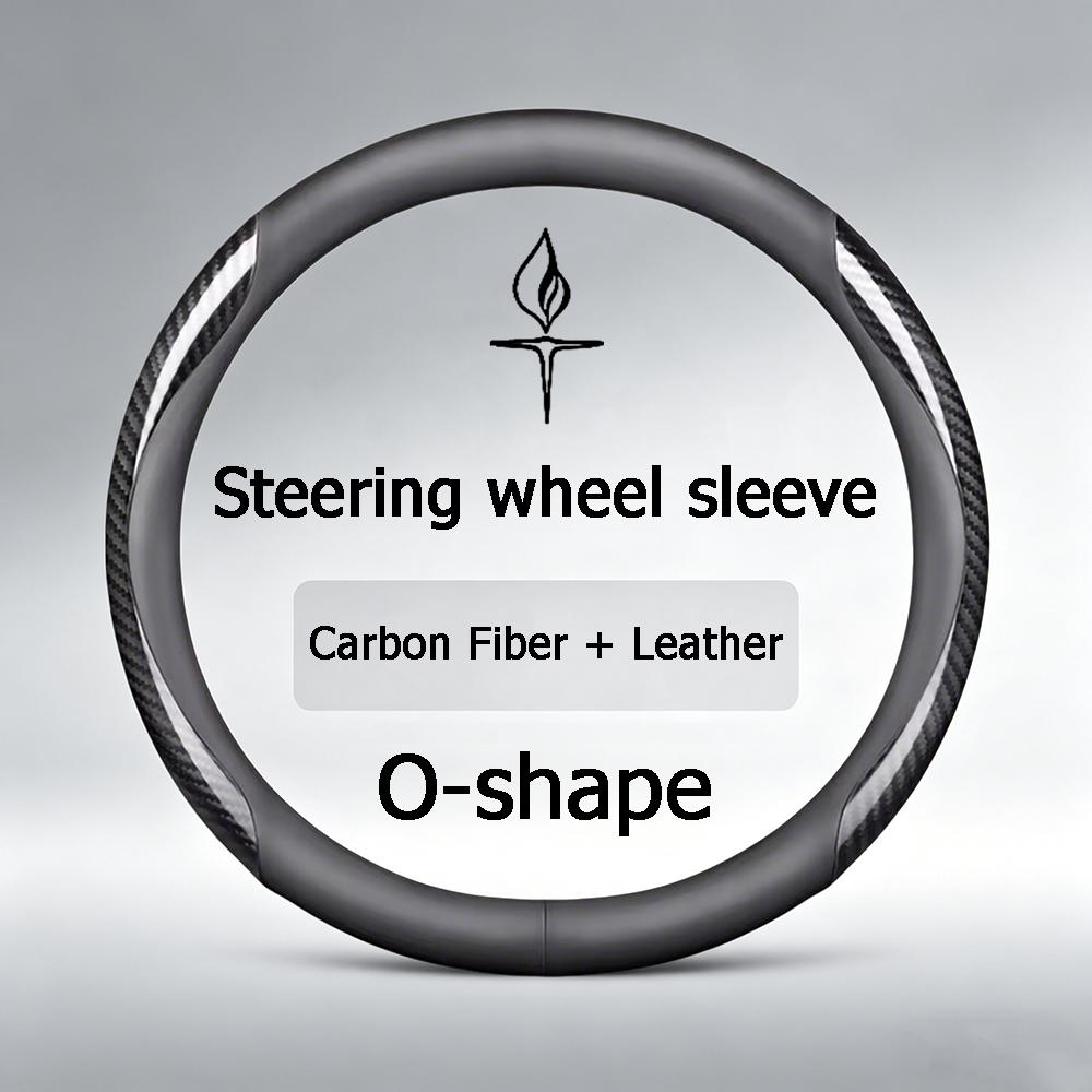 

For Cadillac Escalade Deville DTS SRX XT4 XT5 XTS ATS BLS CT4 CT5 CT6 CTS SLR SLS Car Carbon Fiber Leather Steering Wheel Cover