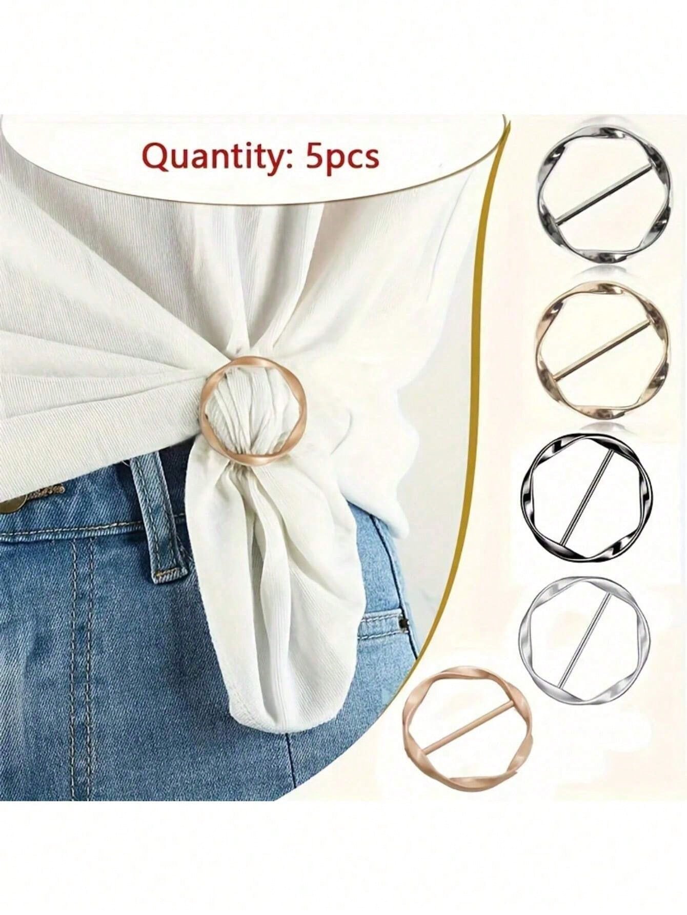 

5pcs Versatile Alloy Buckle Set - Multi-Purpose, All-Match, Shortening Artifact, Corner Knotted, Waist, Belt, And T-Shirt Buckle 5PCS(5 Pieces)