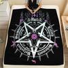 1PC Satan Symbol Print Flannel Blanket, High Quality All Seasons, Home Decor, Warmth and Comfort, Perfect for Christmas Gifts