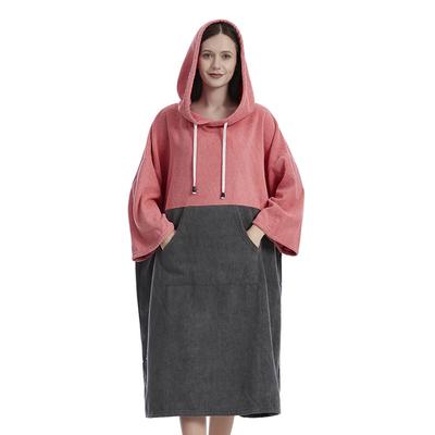 Quick Dry Bath Towels Pool Changing Robe Quick-Dry Poncho Surfing Diving Hooded Towel Beach Cloak