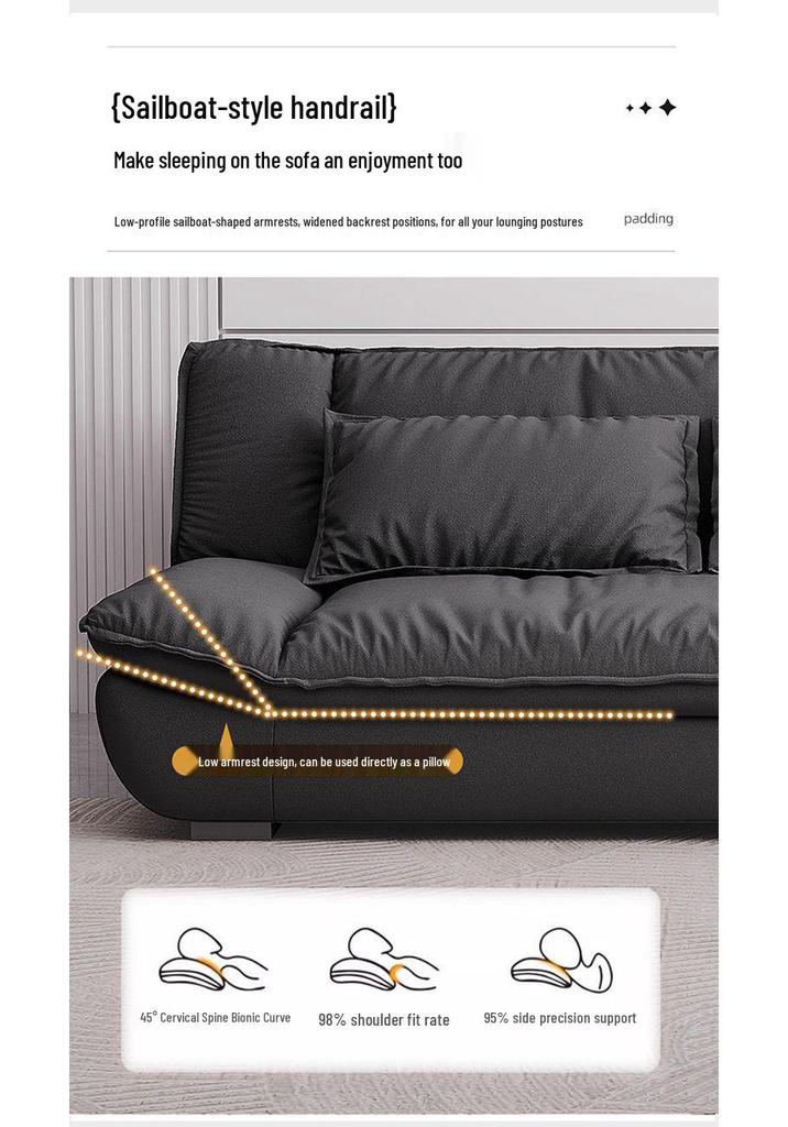 Minimalist Foldable Sailboat Sofa Bed for Home, Apartment, or Rental