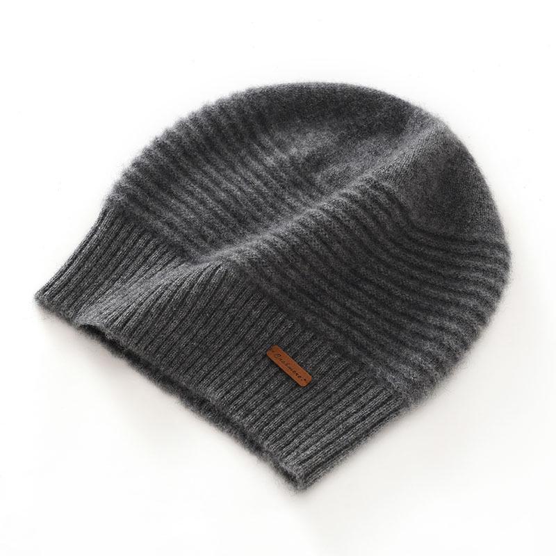 Unisex Thickened Solid Color Cashmere Hat - 100% Pure Cashmere, Seven-Needle, Autumn/Winter Style