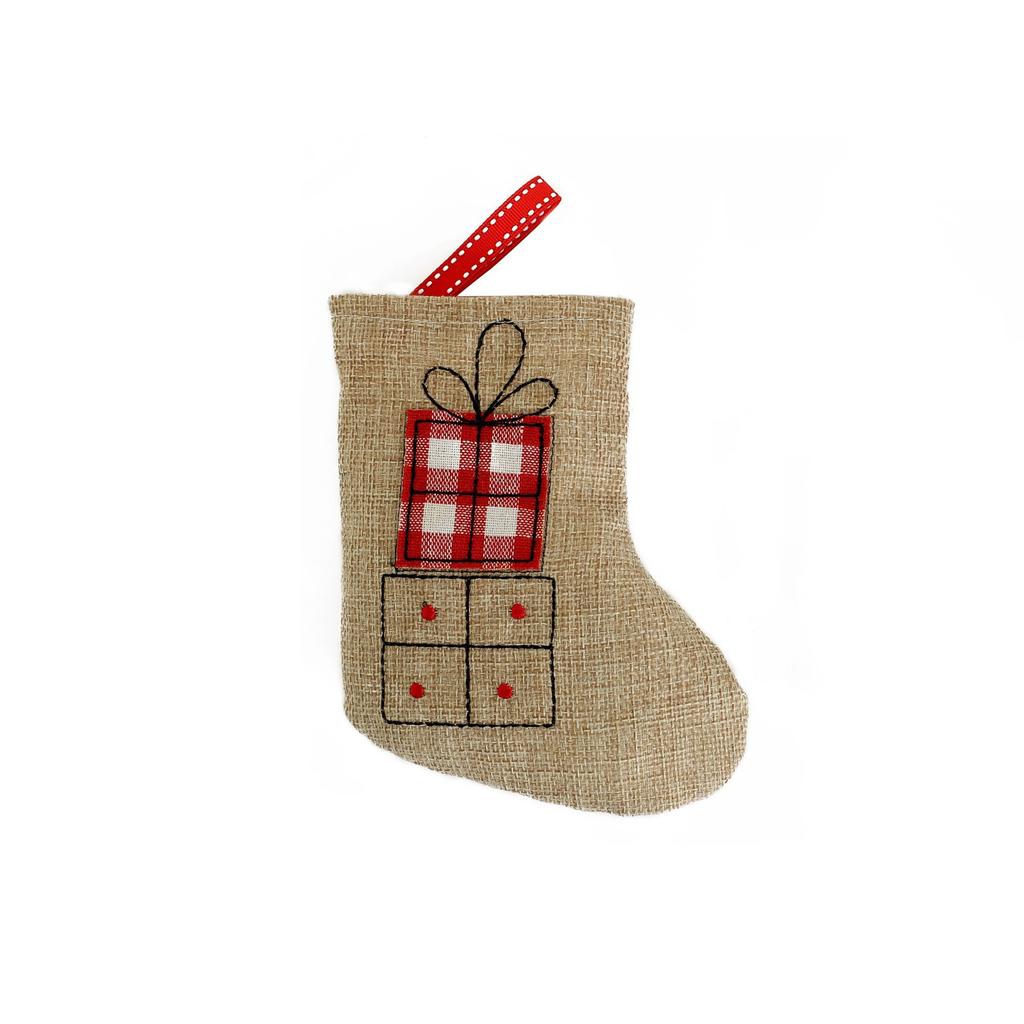 Boże Narodzenie Skarpety Świąteczne Świąteczne Torby na Prezenty Świąteczne Haftowane Małe Skarpetki Zawieszki Świąteczne Ozdoby na Choinkę Torby