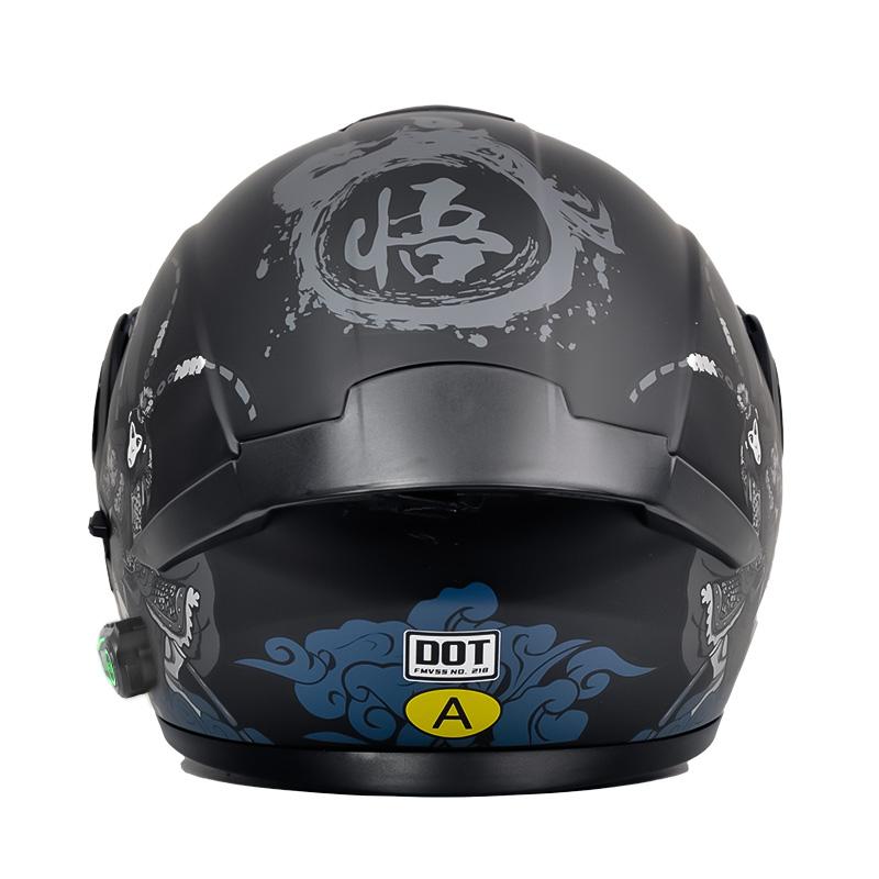 Dot Certified Dual Lens Motorcycle Helmet with Blue Tooth Full Graphic Abs Material Racing Helmets Ad Factory Custom Wholesale