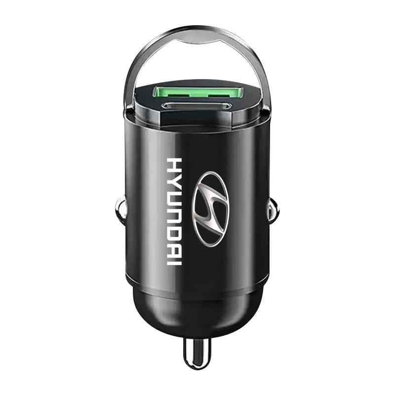 1Pcs Car Charger USB Type-C Fast Charging Adapter Car Accessories For Hyundai Santa Fe Sonata Solaris Azera Creta I30 Ix25 IX35 Tucson
