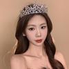 French Light Luxury Diamond-encrusted Flower Crown Headband High Cranial Top Bridal Wedding Headband Niche Hair Accessories Headgear
