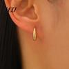Alloy Earrings 3Pcs Round Hoop Classic Fashion with Diamond-encrusted Spring-Lock Closure Versatile Stackable Jewelry for Women