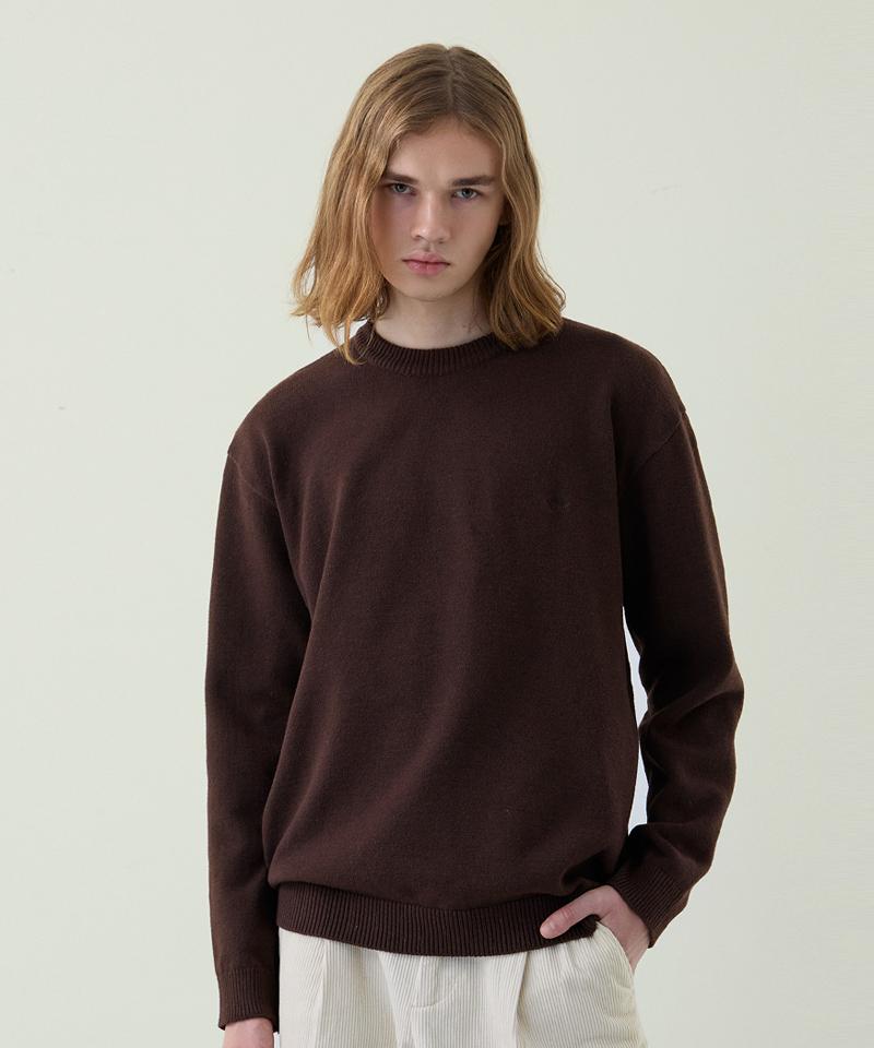 NODU Maple Basic Round Knit [Brown]