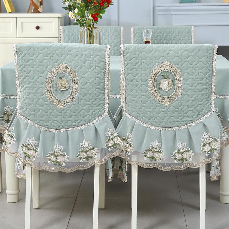 Chinese Style Dining Chair Cushion Set Lace Lace Anti-skid High-end Dining Table Cloth Simple Anti Slip Chair Cover Tablecloth