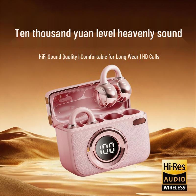 T25 Retro Camera-Style Wireless Earbuds: High Sound Quality, Digital Display, Extended Battery Life