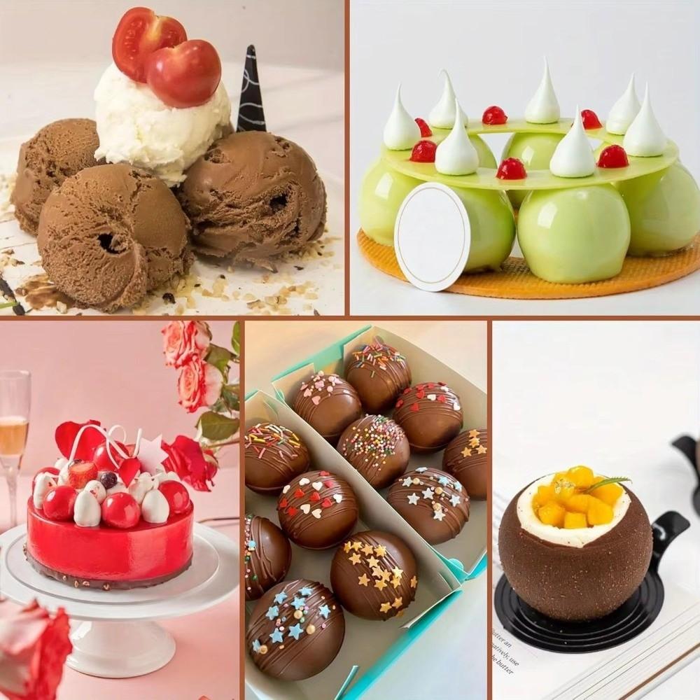 DIY Silicone Sphere Chocolate Mold Spherical-Shaped 3D Half Sphere Mold Dessert Candy Making