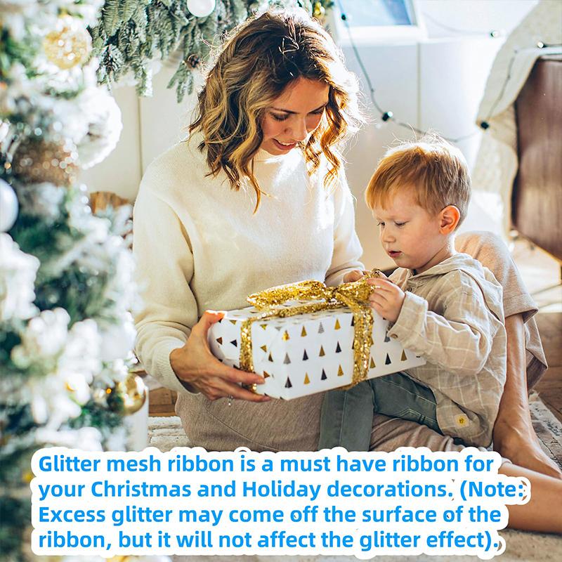 1 Rolle Dekorationsmaterial Schleife Geburtstag Gaze Band Weihnachten Bastelzubehör Geschenkverpackung Gold Silber Rot Hochzeit 2m/3m/5m