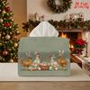 2D Flat 1pc, Tissue Box. Easter Egg Hunt Pattern Napkin Dispenser, Reusable, Daily Desktop Tissue Organizer, Suitable for Kitchen Living Room Bedroom 
