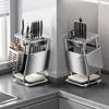 Multifunctional Kitchen Utensil Organizer Drain Tray Tool Storage Rack Cutter Holder  Household