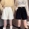 2024 Women's Autumn/Winter Corduroy A-line Shorts: Loose, Slimming Wide-Leg Design for Casual Wear with Boots.
